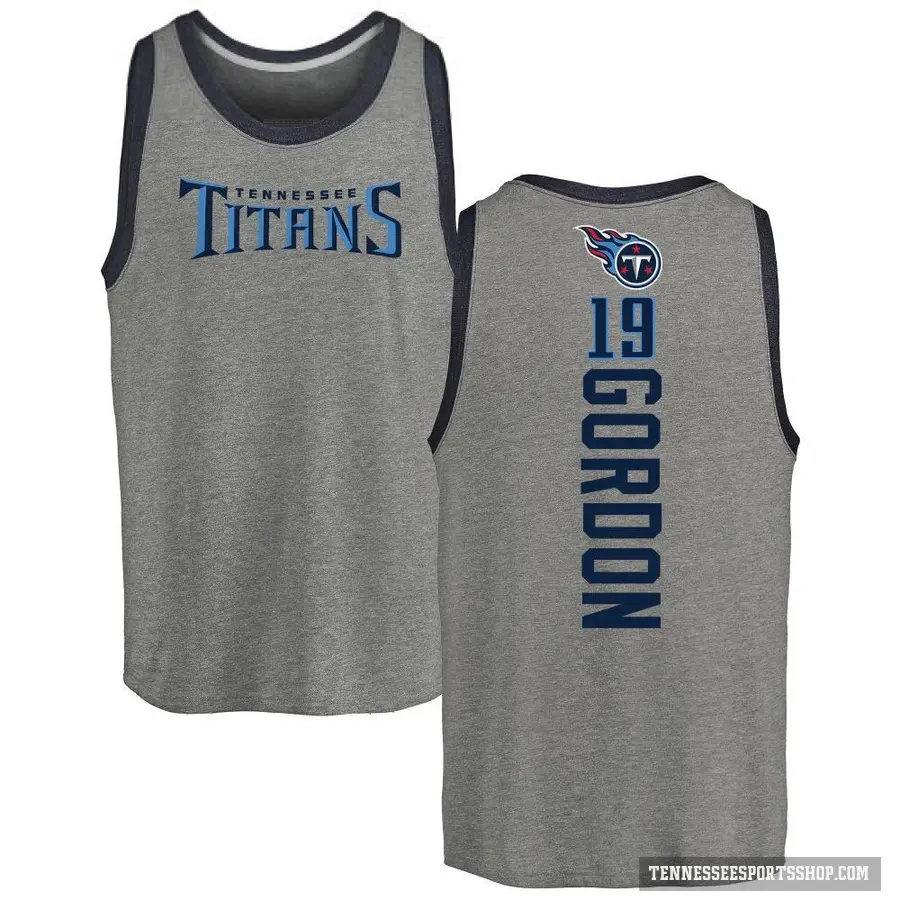 Men's ＃19 Josh Gordon Tennessee Titans Ash Backer Tank Top