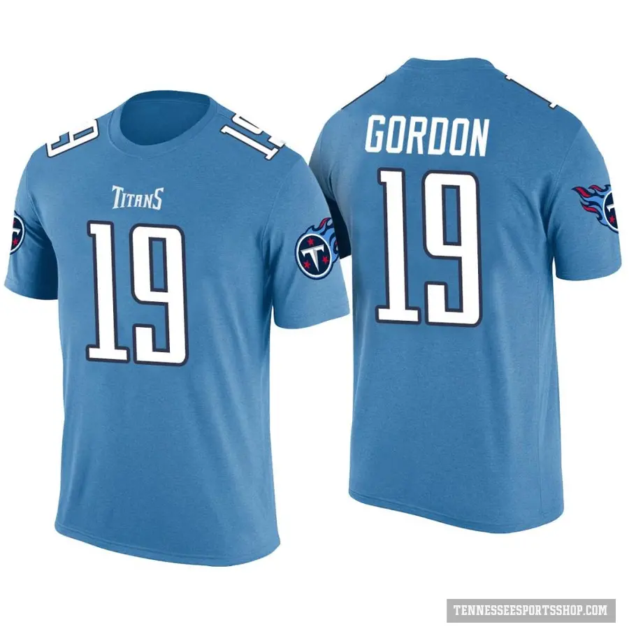 Men's ＃19 Josh Gordon Tennessee Titans Blue Color Rush T-Shirt