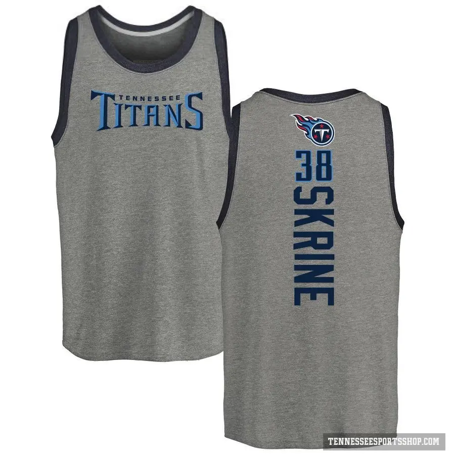 Men's ＃38 Buster Skrine Tennessee Titans Ash Backer Tank Top