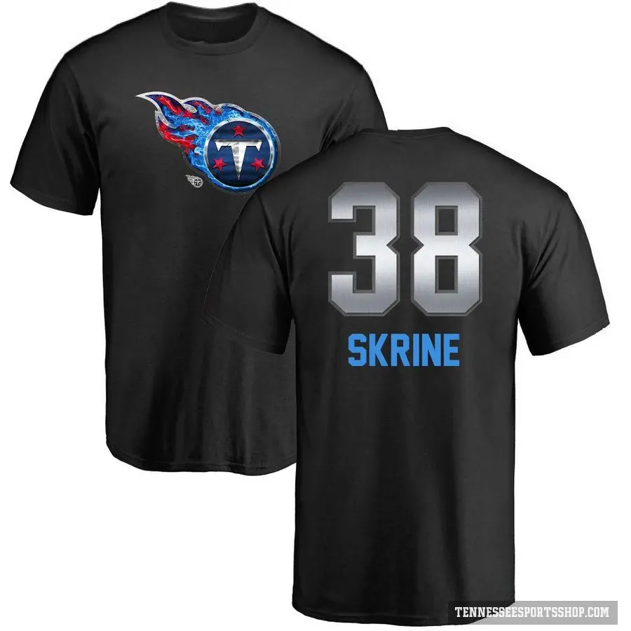 Men's ＃38 Buster Skrine Tennessee Titans Black Midnight Mascot T-Shirt