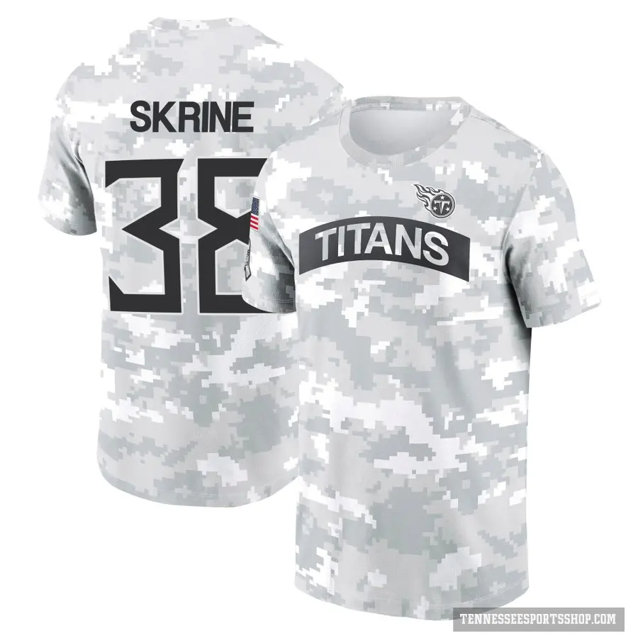 Men's ＃38 Buster Skrine Tennessee Titans Camo Arctic 2024 Salute to Service Performance T-Shirt