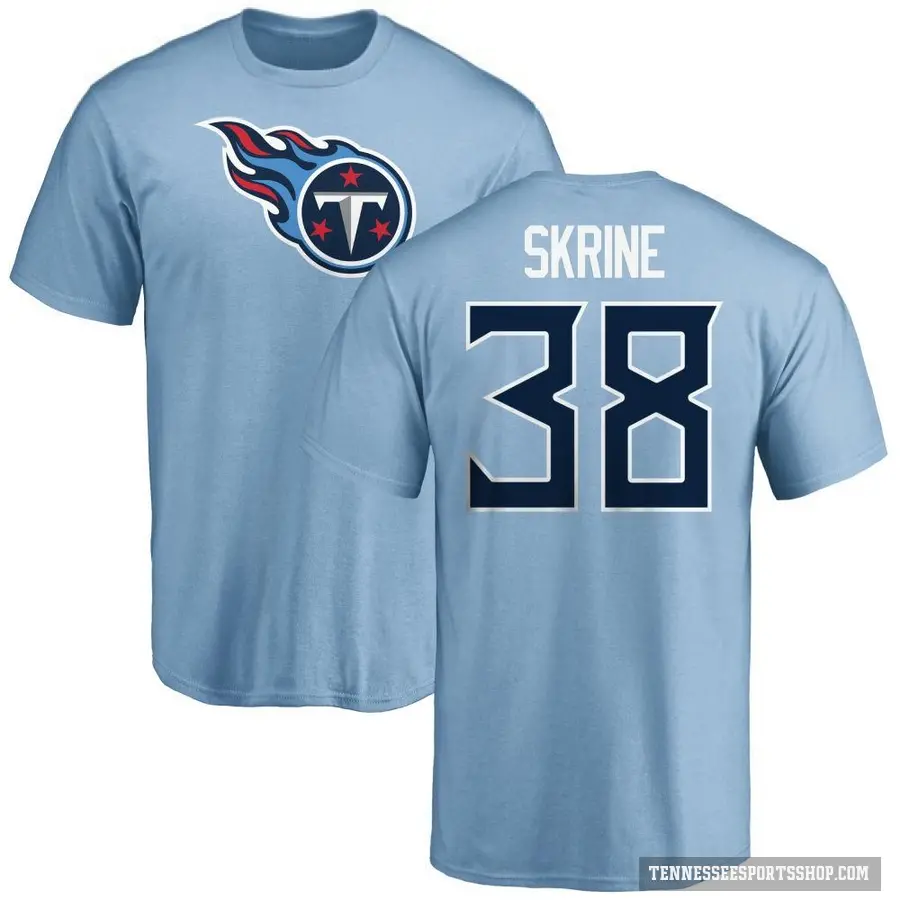 Men's ＃38 Buster Skrine Tennessee Titans LightBlue Logo T-Shirt Light Blue