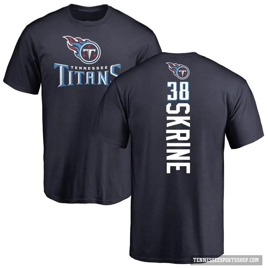 Men's ＃38 Buster Skrine Tennessee Titans Navy Backer T-Shirt