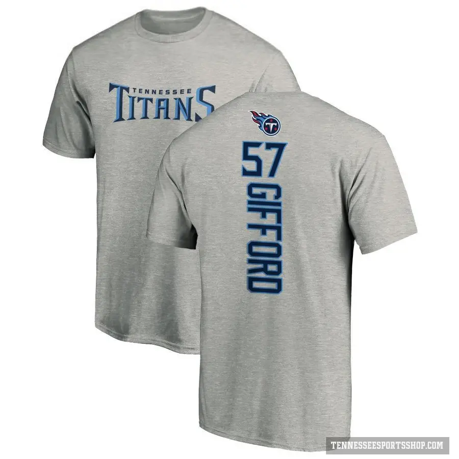 Men's ＃57 Luke Gifford Tennessee Titans Ash Backer T-Shirt