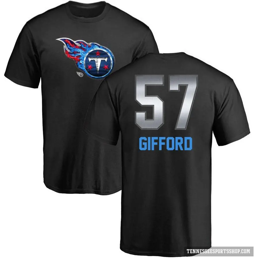 Men's ＃57 Luke Gifford Tennessee Titans Black Midnight Mascot T-Shirt