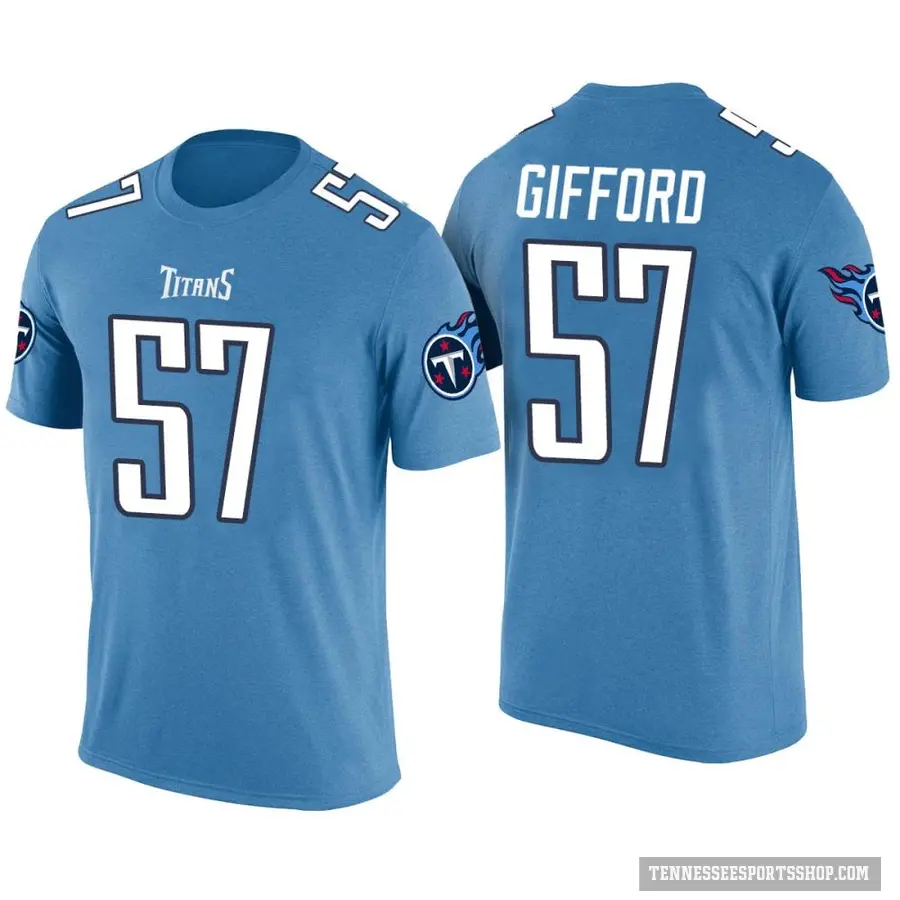 Men's ＃57 Luke Gifford Tennessee Titans Blue Color Rush T-Shirt