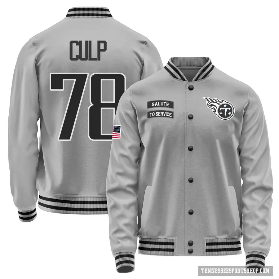 Men's ＃78 Curley Culp Tennessee Titans Gray Salute to Service Performance Jacket