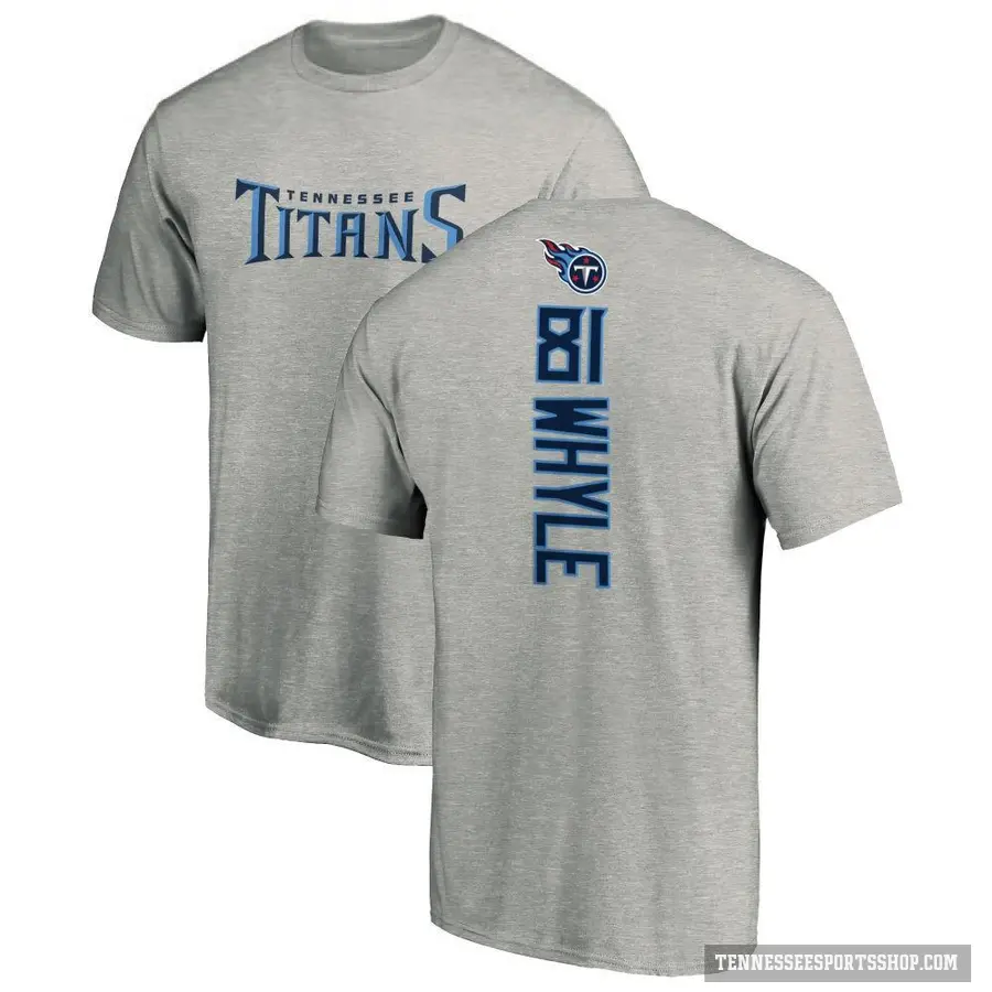 Men's ＃81 Josh Whyle Tennessee Titans Ash Backer T-Shirt