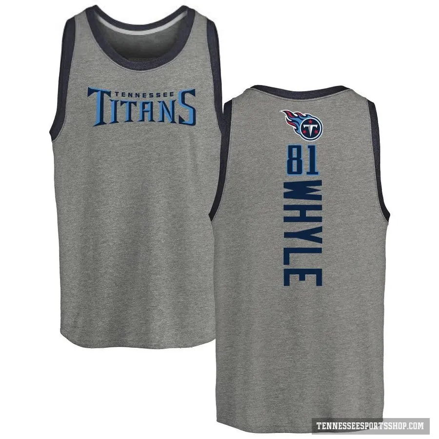 Men's ＃81 Josh Whyle Tennessee Titans Ash Backer Tank Top