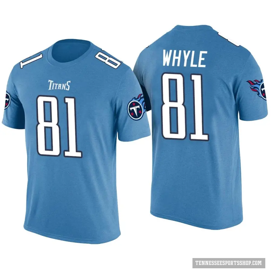 Men's ＃81 Josh Whyle Tennessee Titans Blue Color Rush T-Shirt