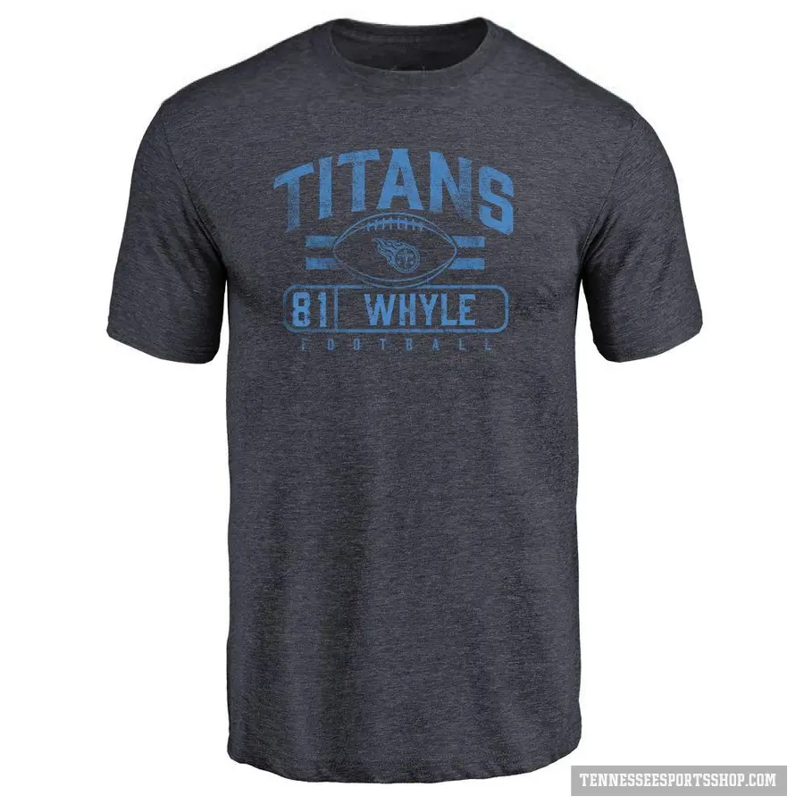 Men's ＃81 Josh Whyle Tennessee Titans Navy Flanker T-Shirt