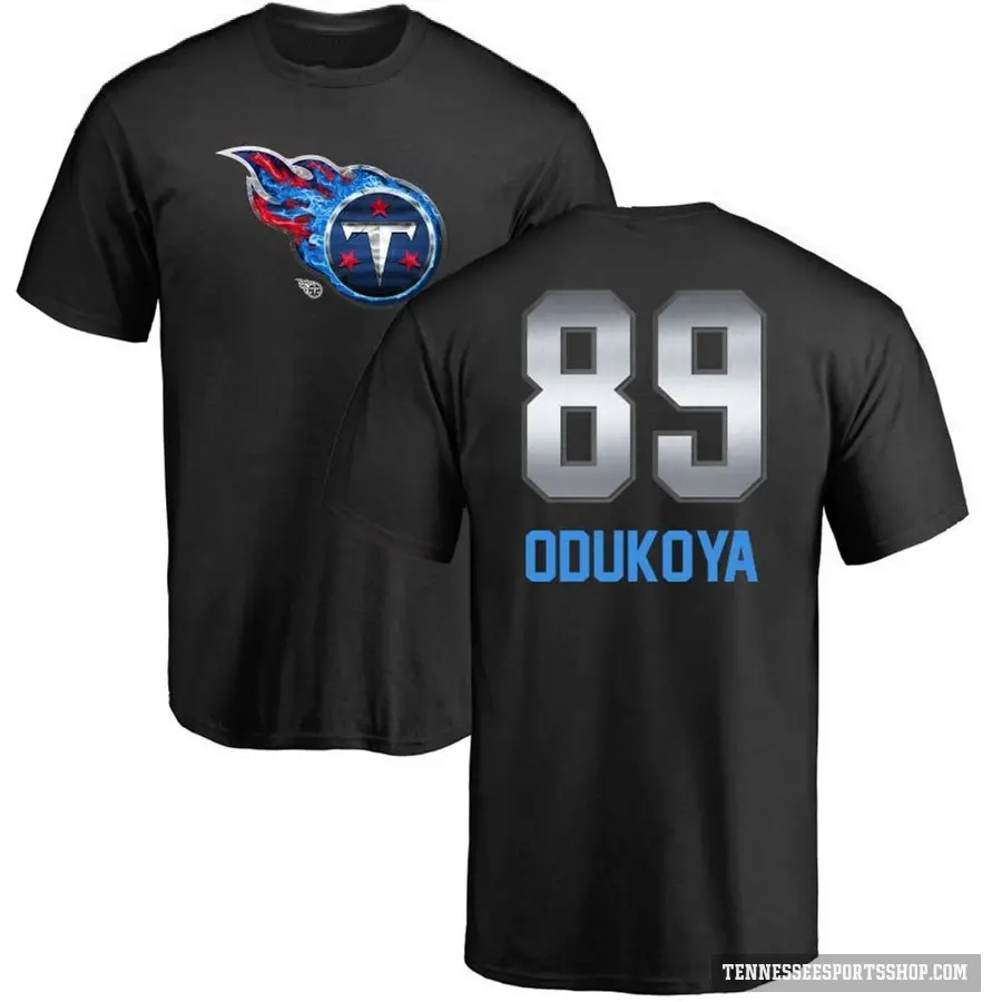 Men's ＃89 Thomas Odukoya Tennessee Titans Black Midnight Mascot T-Shirt