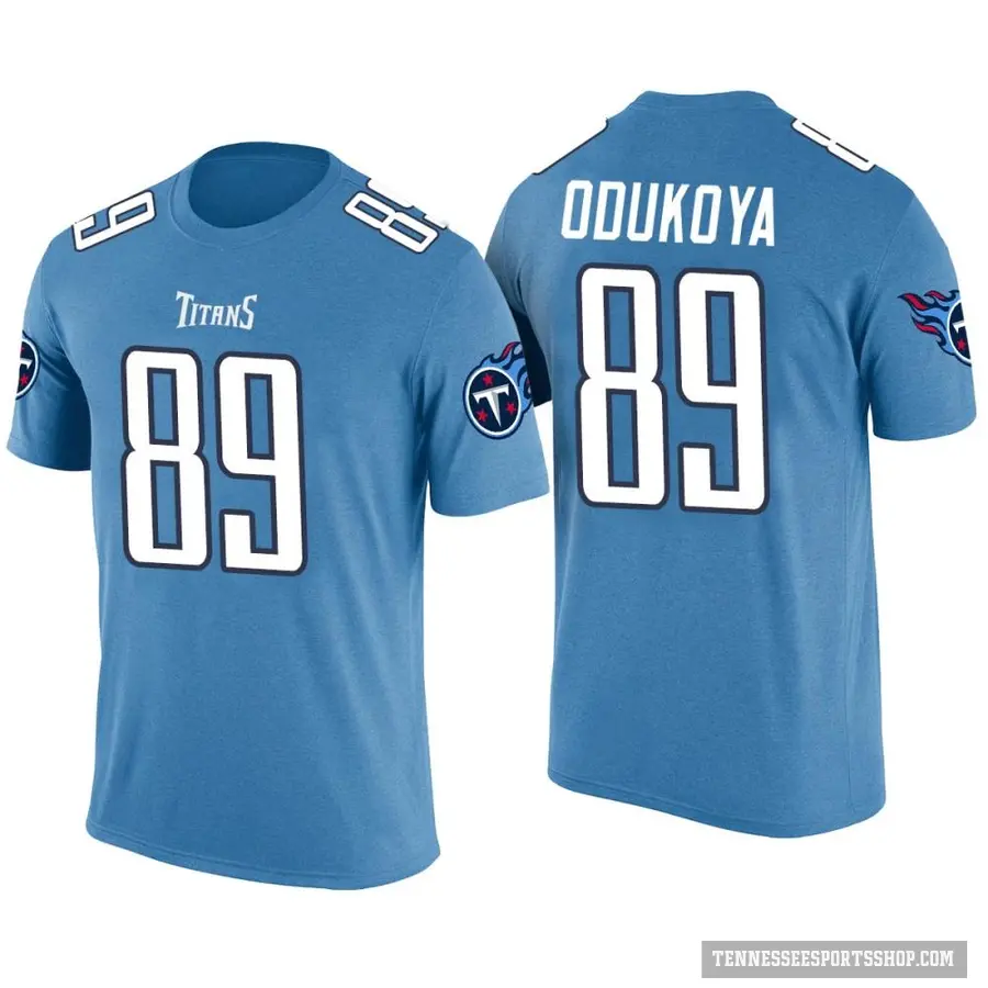 Men's ＃89 Thomas Odukoya Tennessee Titans Blue Color Rush T-Shirt