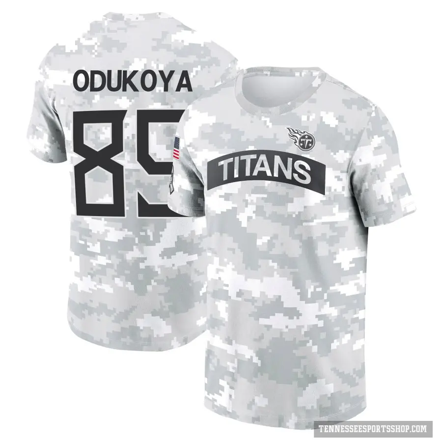 Men's ＃89 Thomas Odukoya Tennessee Titans Camo Arctic 2024 Salute to Service Performance T-Shirt