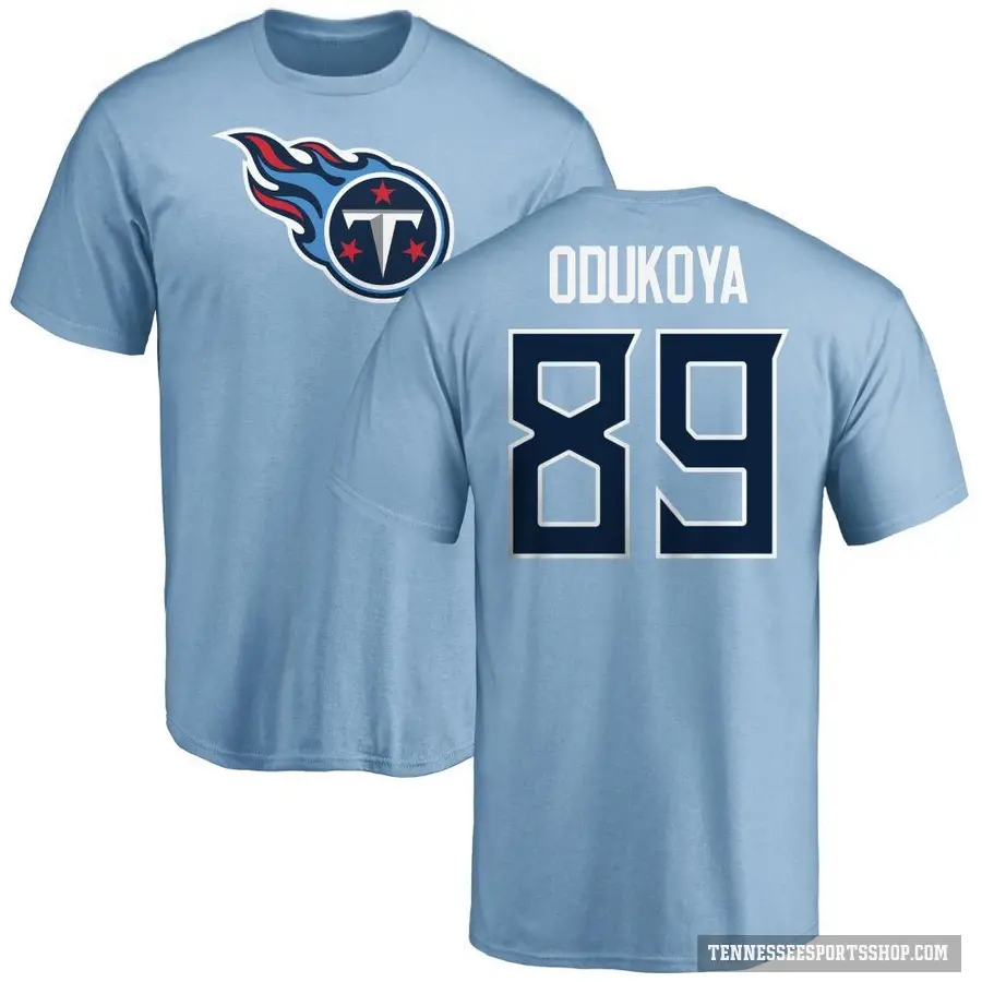 Men's ＃89 Thomas Odukoya Tennessee Titans LightBlue Logo T-Shirt Light Blue