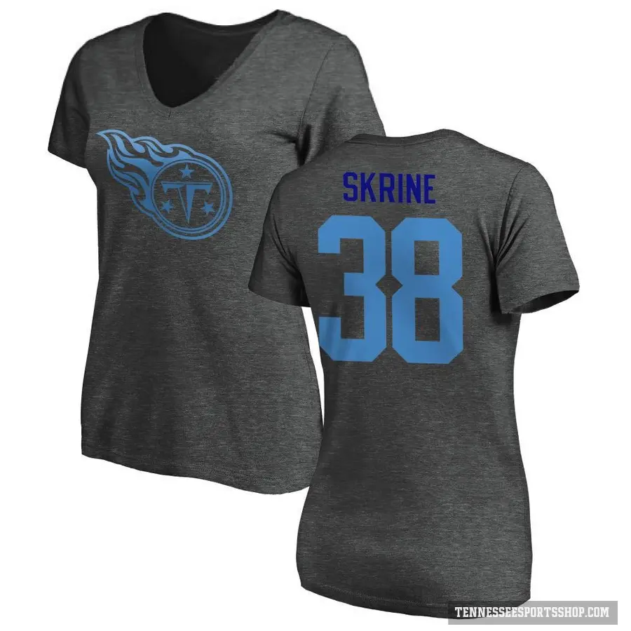 Women's ＃38 Buster Skrine Tennessee Titans Ash One Color T-Shirt