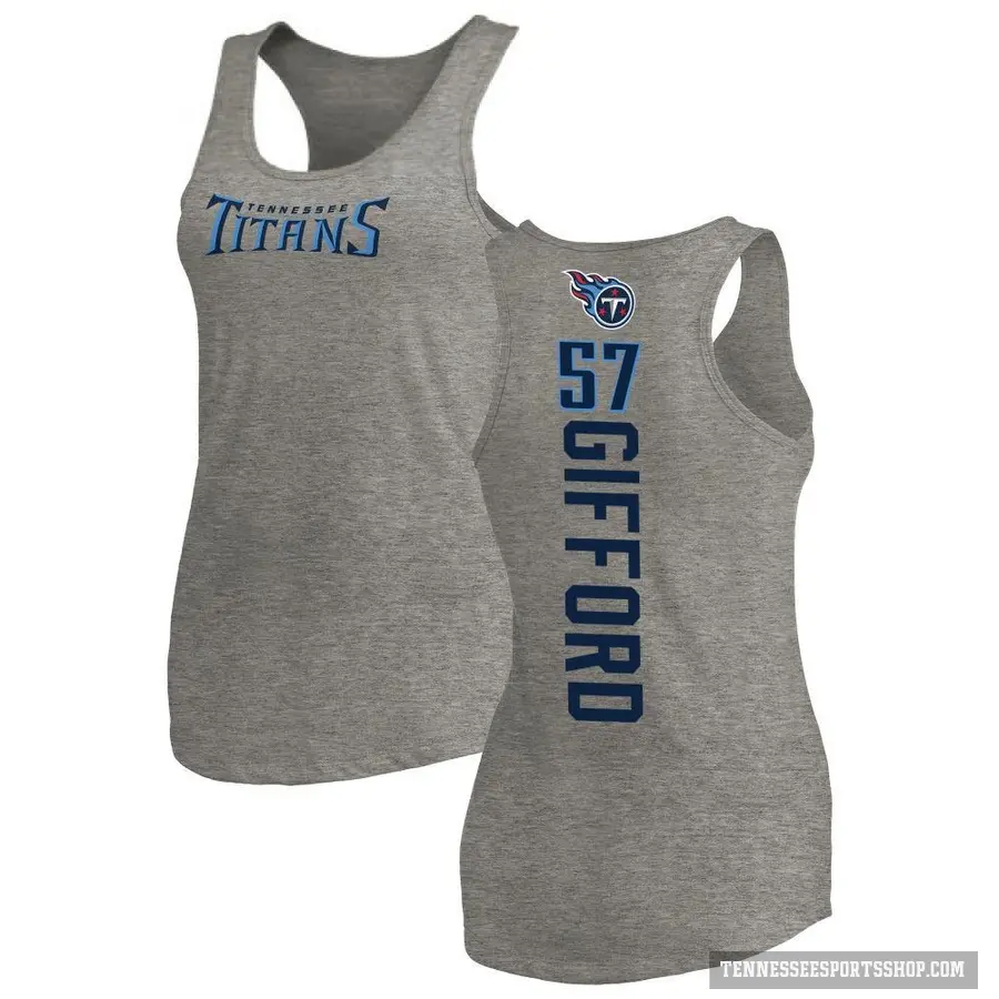 Women's ＃57 Luke Gifford Tennessee Titans Ash Backer Tank Top