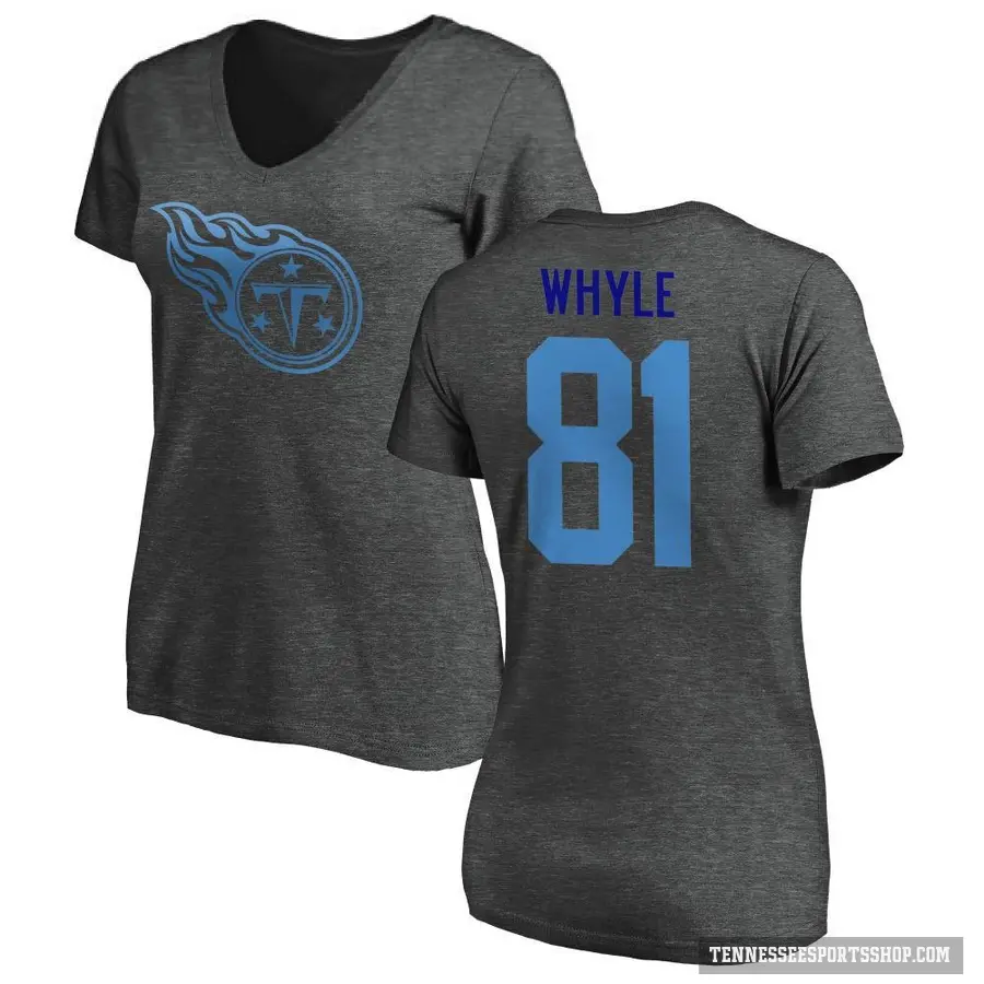 Women's ＃81 Josh Whyle Tennessee Titans Ash One Color T-Shirt