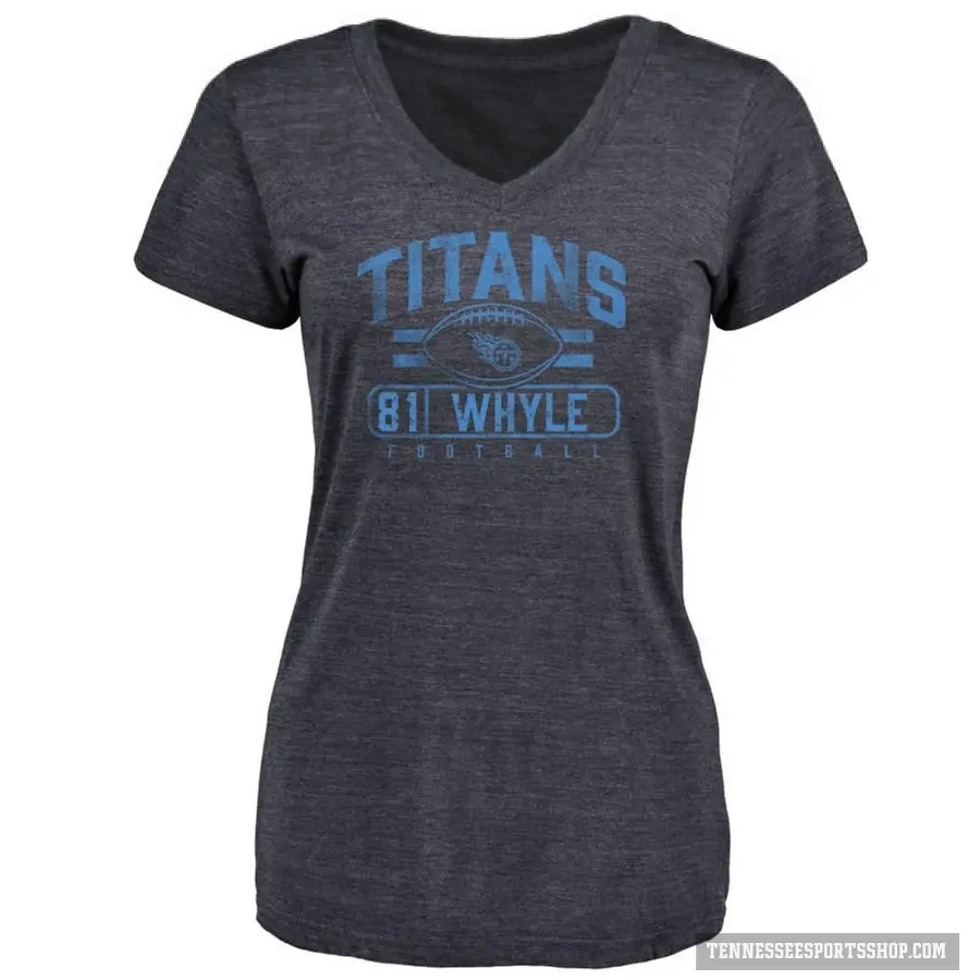 Women's ＃81 Josh Whyle Tennessee Titans Navy Flanker T-Shirt