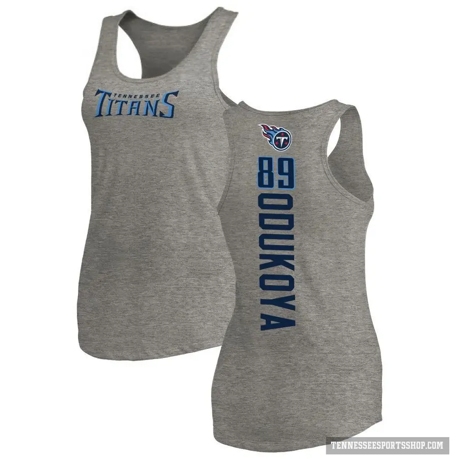 Women's ＃89 Thomas Odukoya Tennessee Titans Ash Backer Tank Top