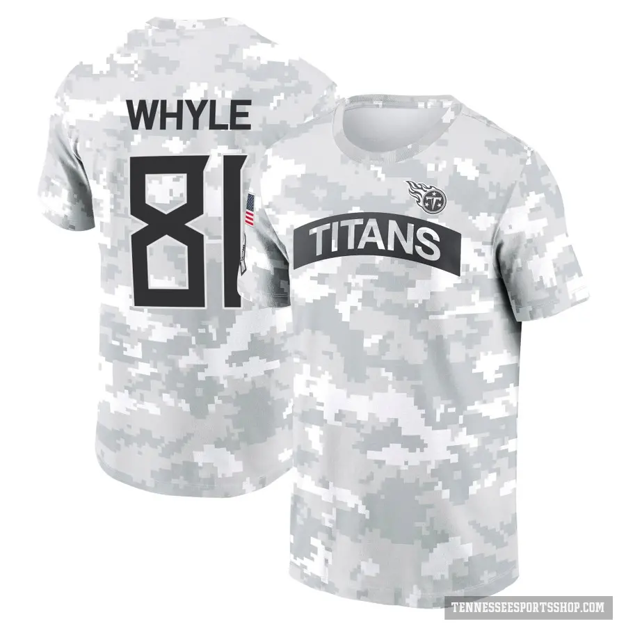 Youth ＃81 Josh Whyle Tennessee Titans Camo Arctic 2024 Salute to Service Performance T-Shirt