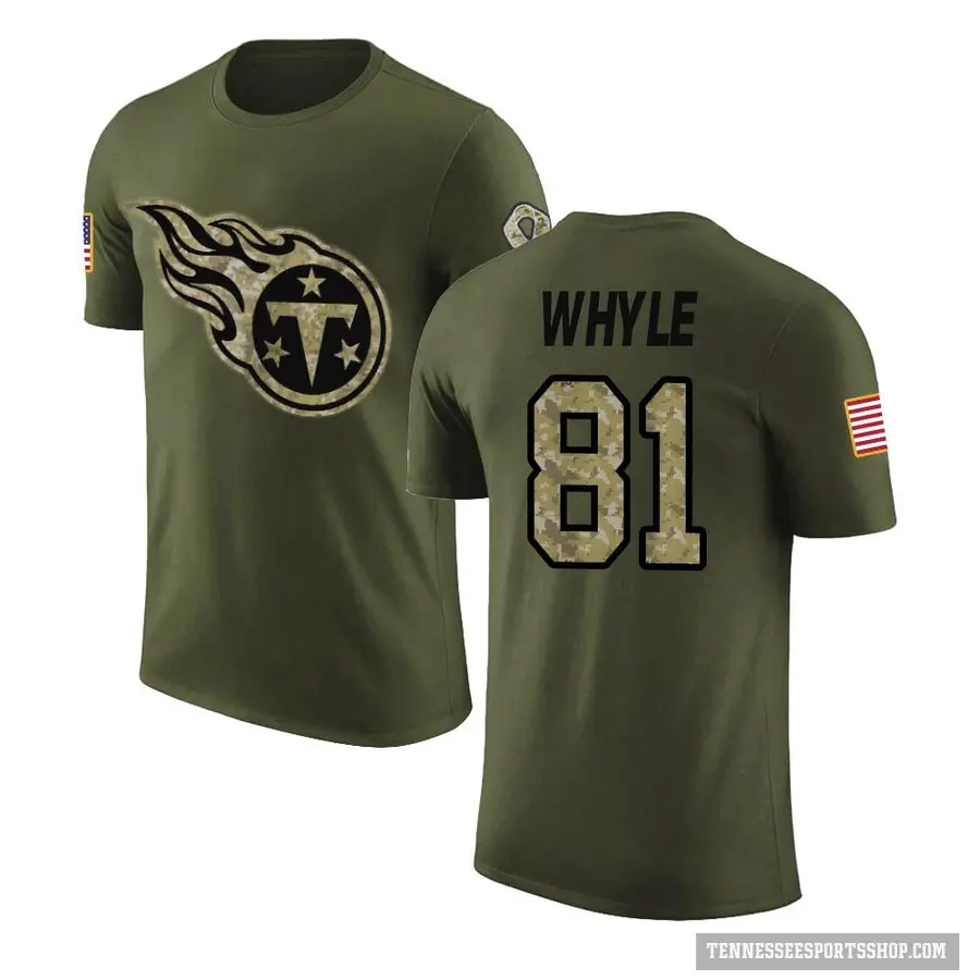 Youth ＃81 Josh Whyle Tennessee Titans Olive Salute to Service T-Shirt